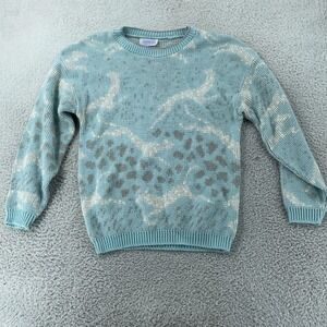 Vintage Arielle Pastel Knit‎ Sweater Womens M Whimsical Animal Fairy Lurex USA